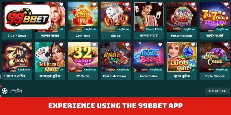 Experience using the 99BBET app