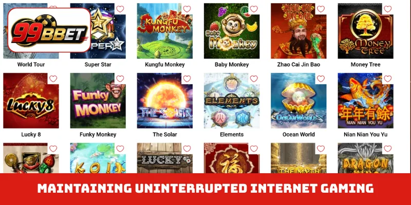 Maintaining uninterrupted internet gaming