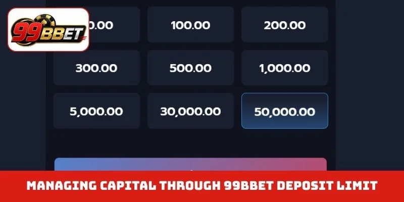 Managing capital through 99BBET deposit limit